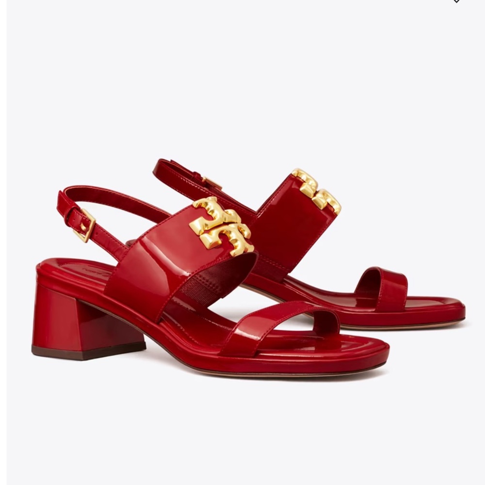 Tory Burch Eleanor Heeled Sandal In Tony Red Size 11 M NIB